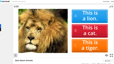 Lernumgebung "Description and quiz about animals: Wortschatzaufbau mit Wordwall" öffnen