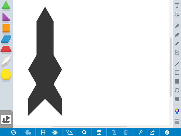 Arbeitsfläche2 Erstellter Umriss mit Pattern Shapes in Raketenform