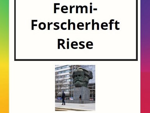 Titelbild_Fermi-Aufgaben_digital Deckseite des Fermi-Forscherhefts Riese
