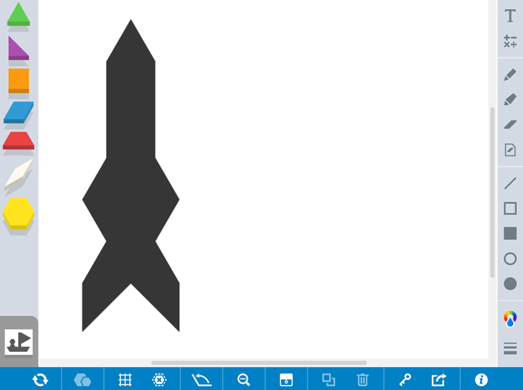 Erstellter Umriss mit Pattern Shapes in Raketenform