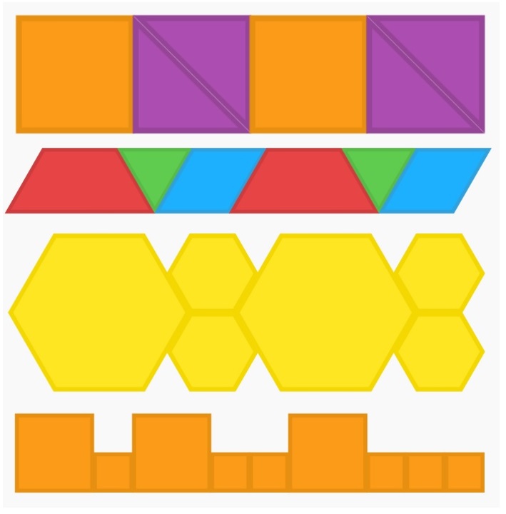 Drei verschiedene Muster abgebildet, die mit Pattern Shapes erstellt wurden