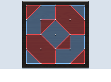 Beispiel eines zweifarbigen Musters (mit der App Geoboard erstellt) 